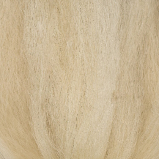 Short yak hair tuft, off-white, soft wispy strands