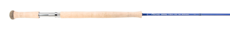 Load image into Gallery viewer, Two-handed fly fishing rod with cork grip and silver shaft
