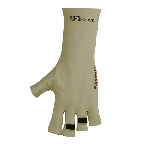Load image into Gallery viewer, Simms Solarflex sunglove in pale pine, fingerless design with black grip pads
