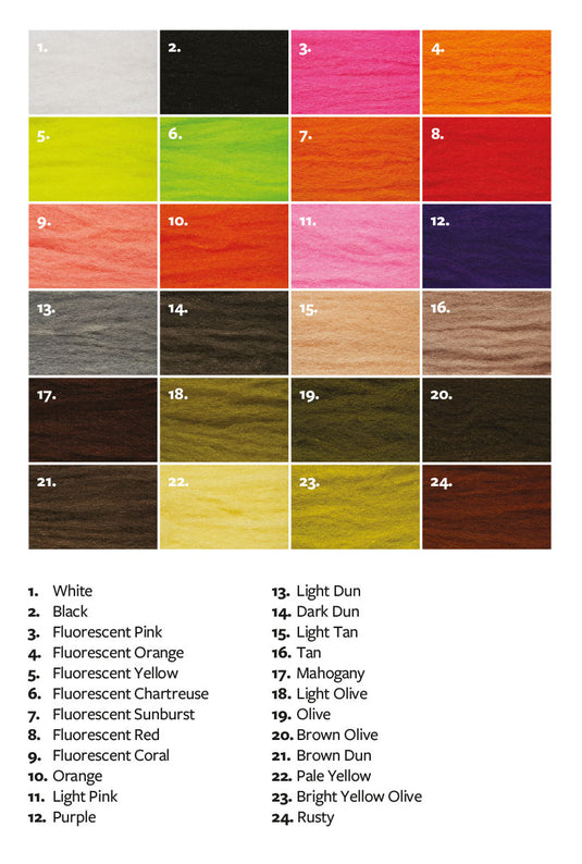 Ultra Dry yarn color swatch sheet with multiple shades