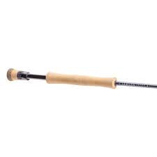 Load image into Gallery viewer, Fishing rod with cork grip and black reel seat, side view
