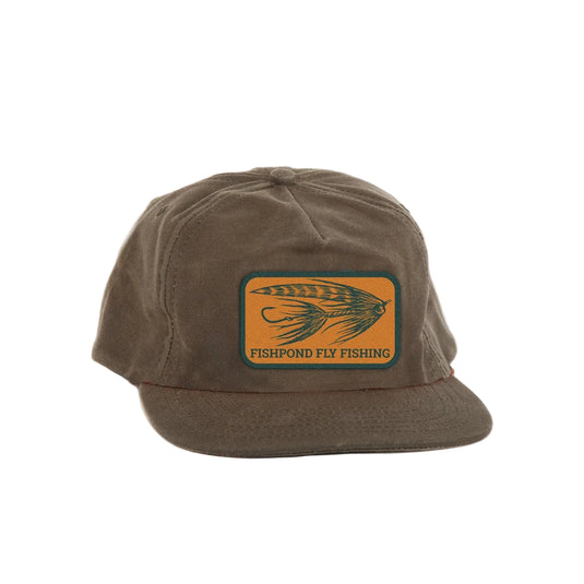 Fishpond Intruder hat, olive canvas with embroidered fly logo patch