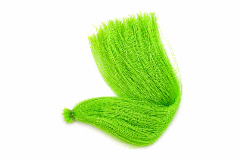 Load image into Gallery viewer, Fluro green filament tinsel bundle with tied end and short tail
