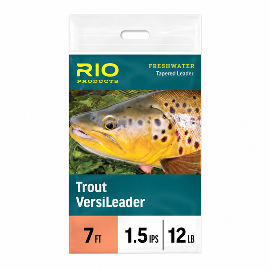 Sinking trout fishing leader pack, 7 ft, 1.5 IPS, 12 lb, clear.
