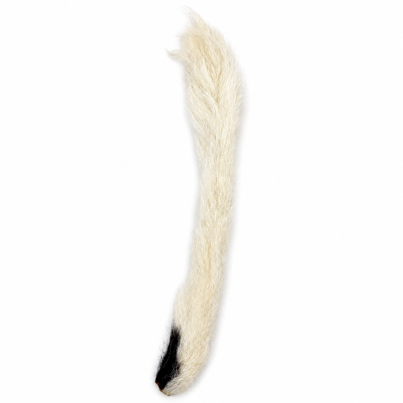 Load image into Gallery viewer, White calftail fur strip with tapered end
