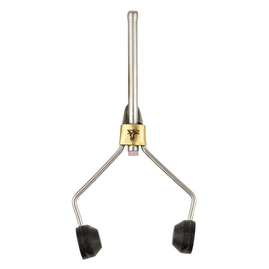 Dr. Slick ceramic bobbin holder with gold clamp, two black rubber feet