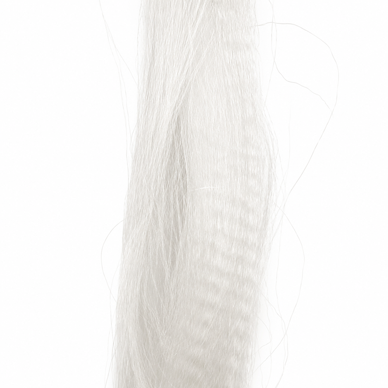 Load image into Gallery viewer, White fly-fishing hair strands, close-up view
