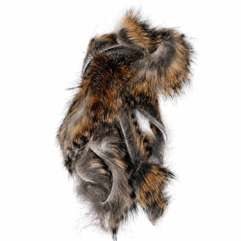 Load image into Gallery viewer, Fishing Fever rabbit strips, brown and gray with darker mottled tips
