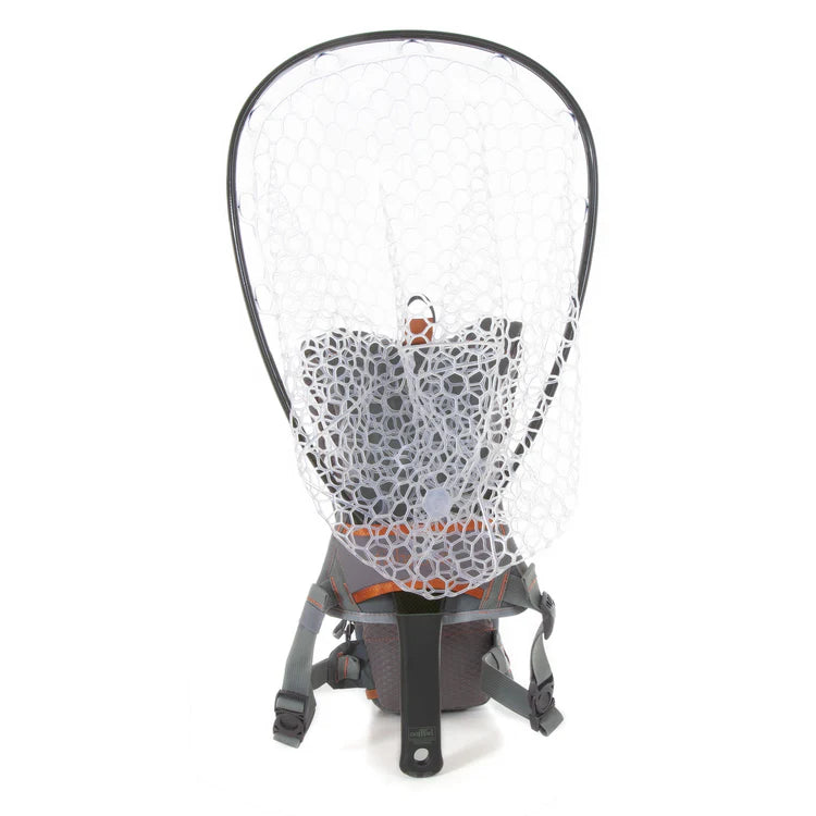 Load image into Gallery viewer, Chest pack with mesh top cover, gray fabric and orange-trim front pouch
