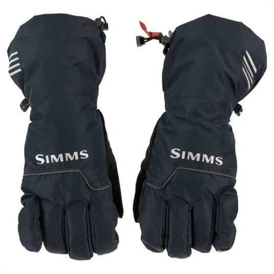 Insulated gloves, dark blue with SIMMS logo and full-finger padded back