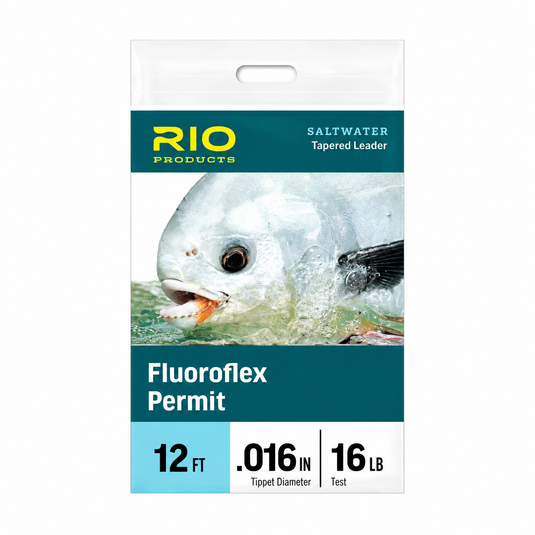 Fluoroflex permit tapered leader packaging, 12 ft, 0.016 in, 16 lb