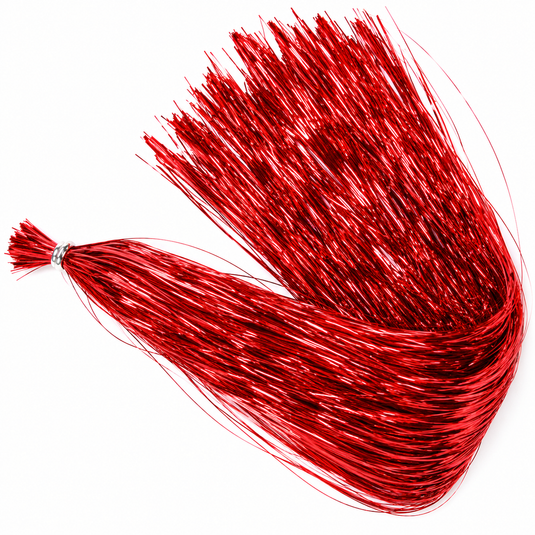 Flashabou streamer bundle, red metallic tinsel