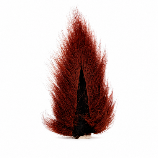 Burgundy bucktail hair with dark woven base