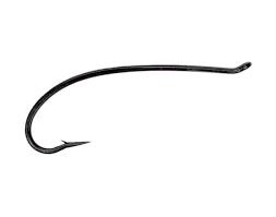 Black Spey fishing fly hook with curved bend