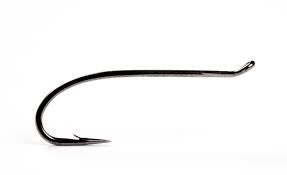 Partridge M2 heavy single fishing hook, dark finish, curved point and barb