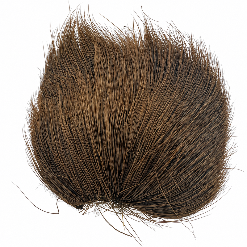 Load image into Gallery viewer, Dyed deer body hair patch, chocolate brown, dense loose fibers
