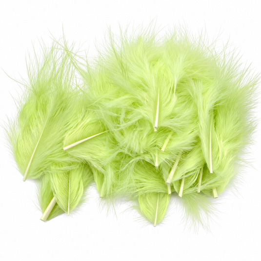Fulling Mill mini marabou feather bunch, bright lime green with slender quills
