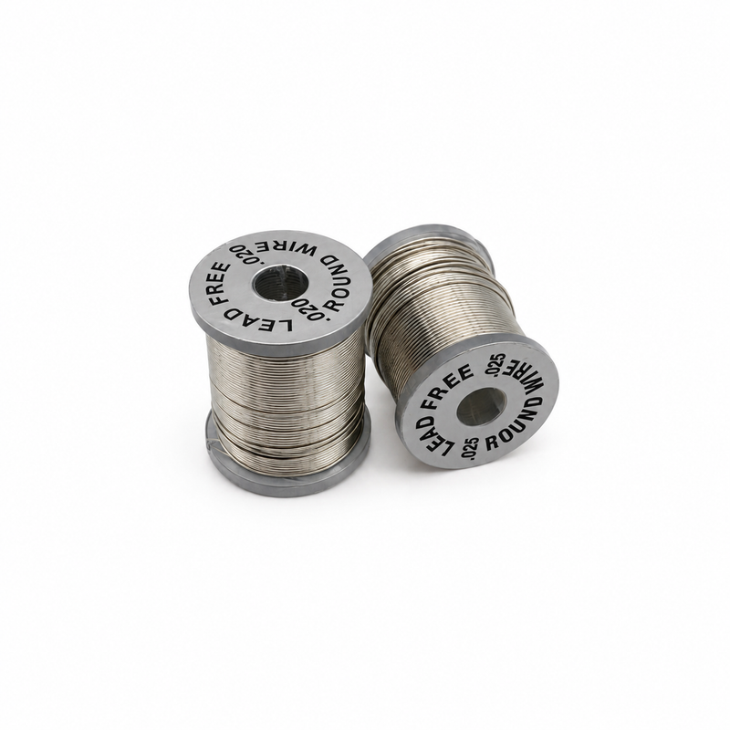 Load image into Gallery viewer, Lead-free round wire spool, two stacked coils of metal wire
