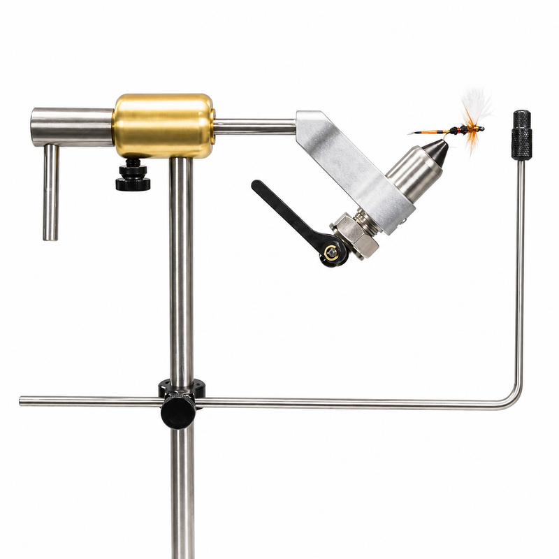 Load image into Gallery viewer, PEAK rotary vise with C-clamp, gold head, silver arm, adjustable black mounting base
