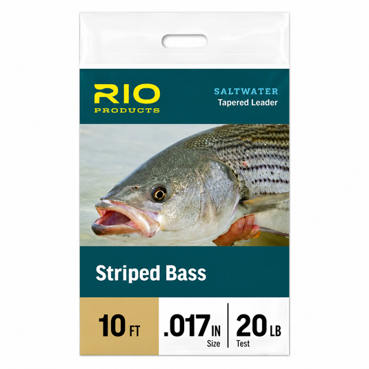Tapered fishing leader for striped bass, 10 ft, .017 in, 20 lb test