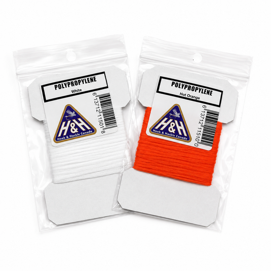 Polypropylene hook-and-loop fastener packs in white and hot orange