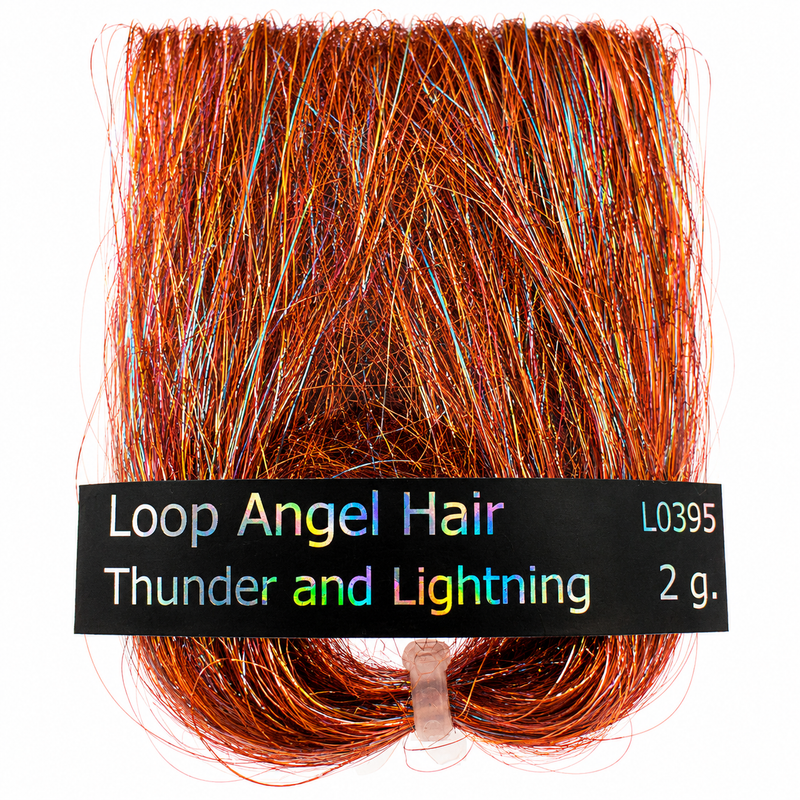 Load image into Gallery viewer, Loop angel hair bundle with copper and dark strands, Thunder and Lightning, 2 g
