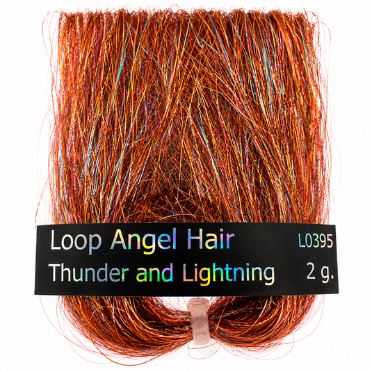 Loop angel hair bundle with copper and dark strands, Thunder and Lightning, 2 g