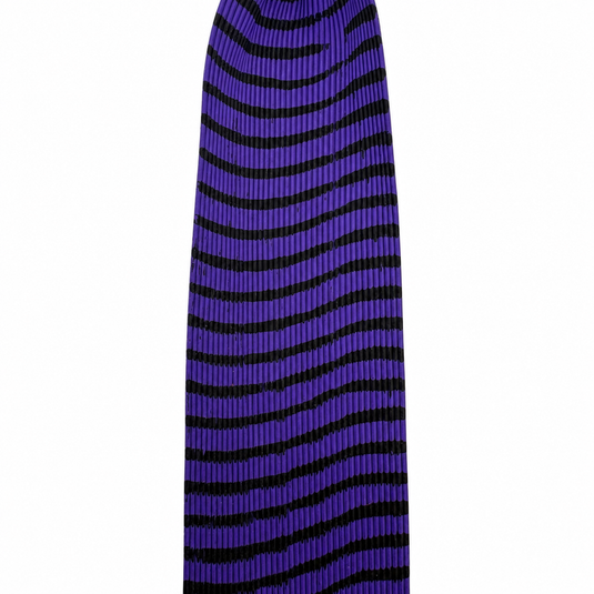 Barred round rubber strip in purple with black stripe wavy pattern, medium