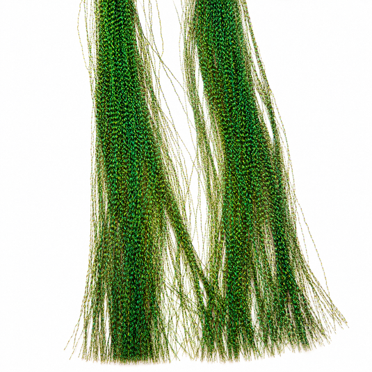 Green beaded Crystalflash tassel fringe with fine dangling strands