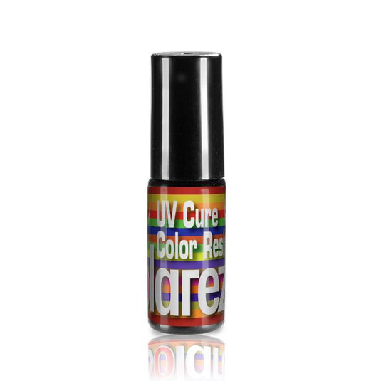 Fluorescent hot pink UV cure color resin bottle with black cap