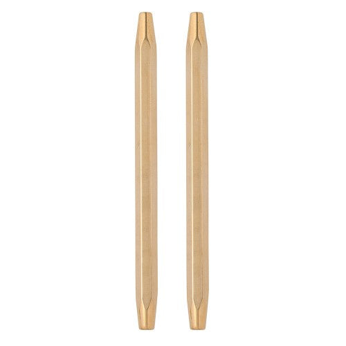 Brass half hitch tool with tapered ends and pointed tips