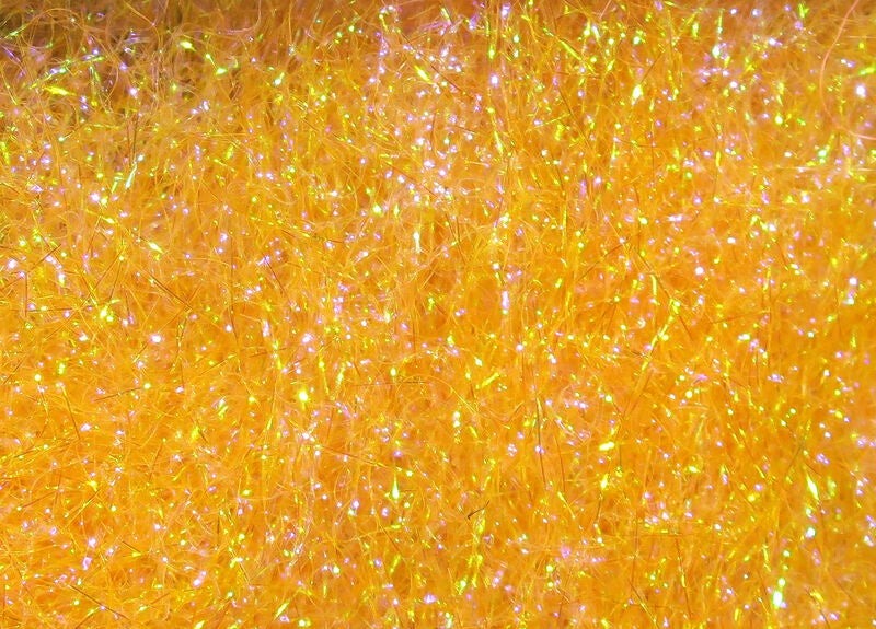 Load image into Gallery viewer, Hareline Ice dubbing, orange gold holographic fibers
