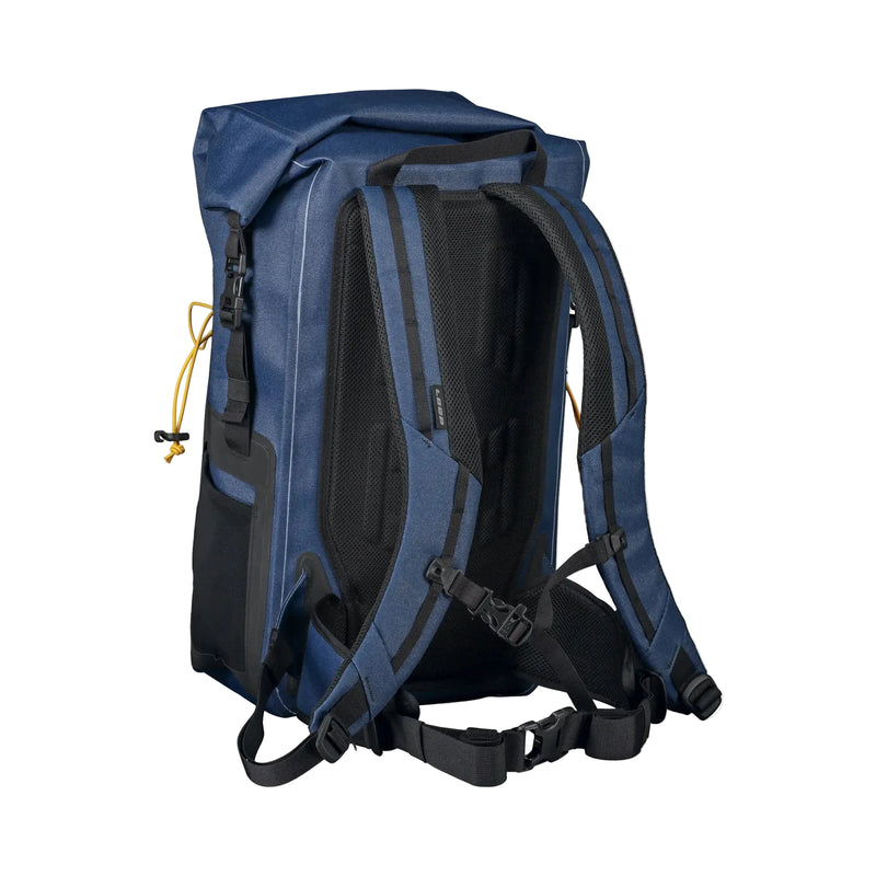 Load image into Gallery viewer, 25L dry backpack in dark blue with padded shoulder straps and front panels
