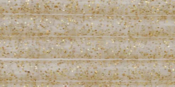 Load image into Gallery viewer, Fishing lure tube strands in gold-tinted glitter
