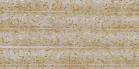Fishing lure tube strands in gold-tinted glitter