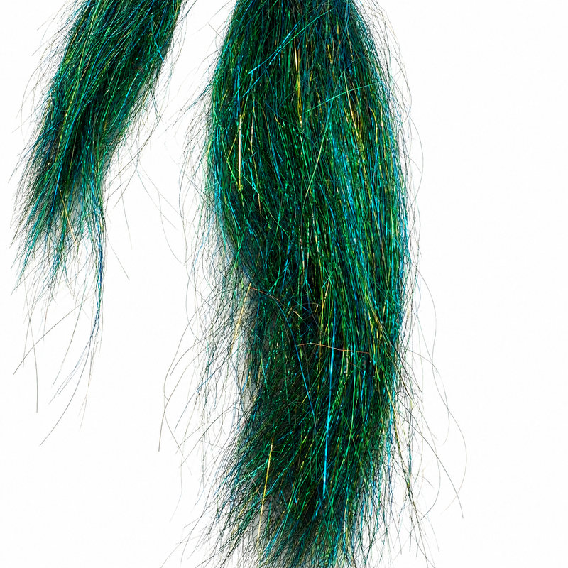 Load image into Gallery viewer, Angel hair fiber in deep green, wispy looped strand bundle
