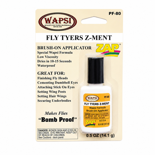 WAPSI Fly Tyers Z-MENT brush-on adhesive, 0.5 oz bottle (PF-80)