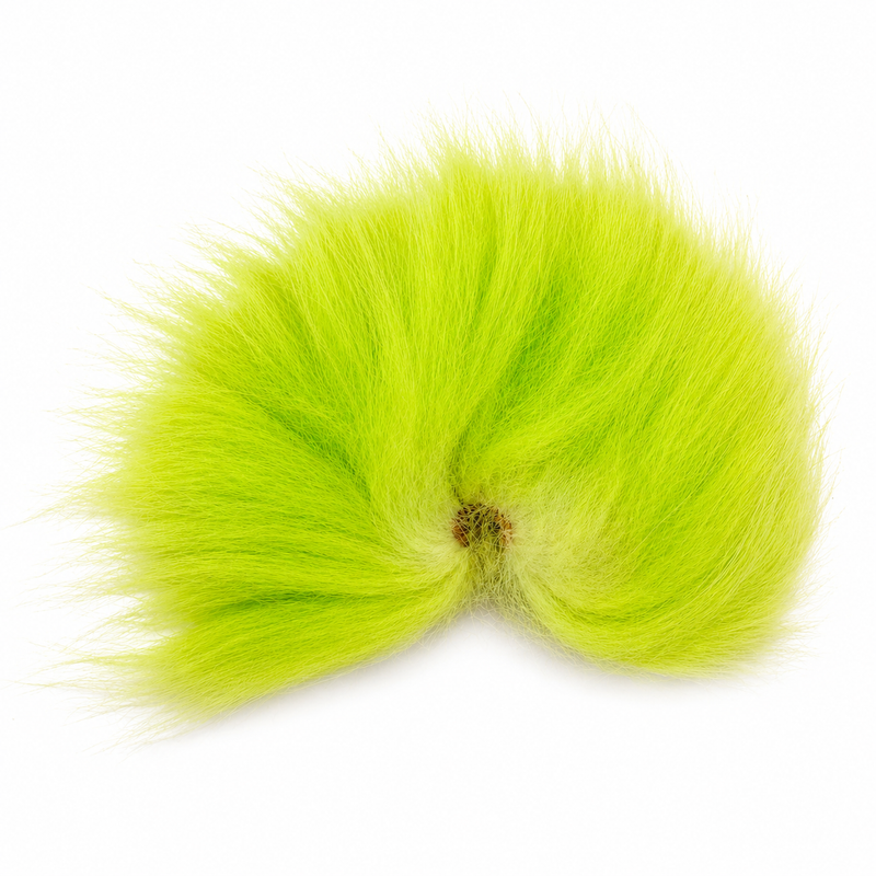Load image into Gallery viewer, Shor Arctic fox tail accessory, chartreuse green fluffy tail
