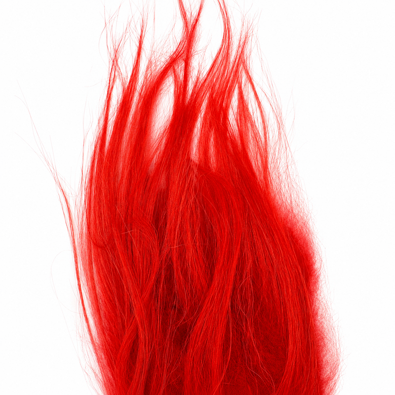 Load image into Gallery viewer, Goat fur hair bundle in bright red
