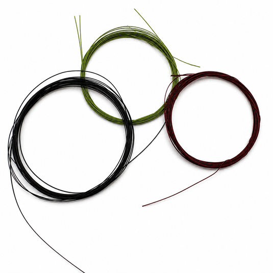 Hareline intruder trailer hook wire set: black, chartreuse green, red wire loops
