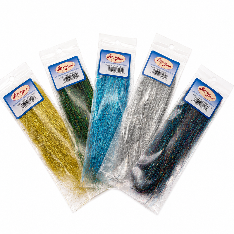 Load image into Gallery viewer, Lace angel hair fiber strands, blue and silver packaged set
