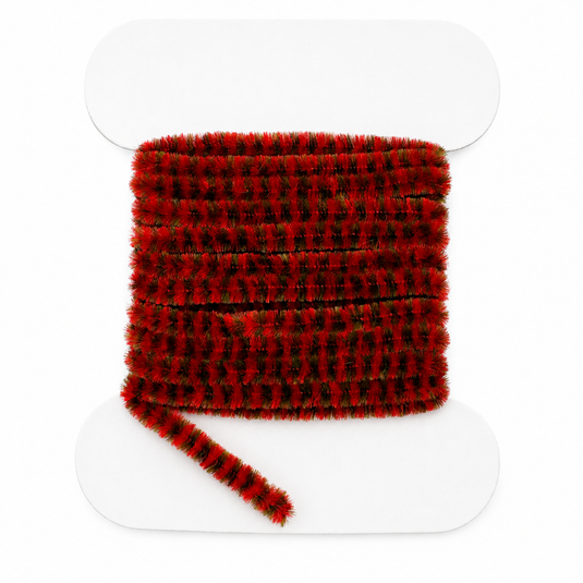 Hook & Hackle variegated chenille cord on red spool with trailing end