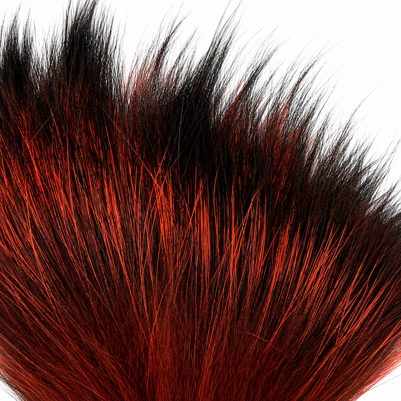 Load image into Gallery viewer, Short-dyed silver fox fur swatch, orange-red with black-tipped fibers

