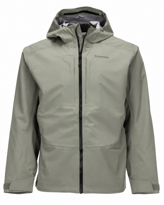 Simms men's Freestone jacket in Striker Grey, full-zip with hood and pockets
