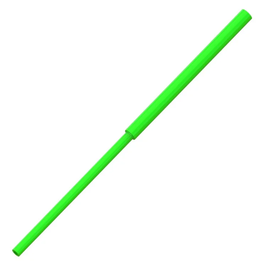 Fluorescent green flexible fishing bait tube with open ends