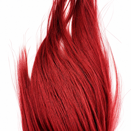 Goat fur hair bundle in deep red