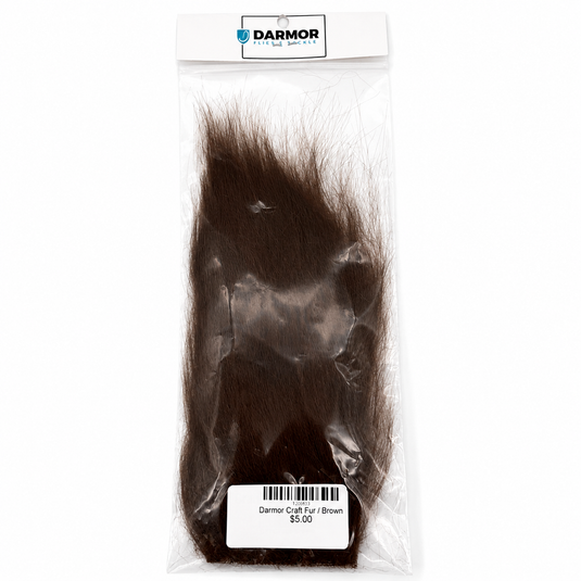 Craft fur bundle in clear bag, brown strands