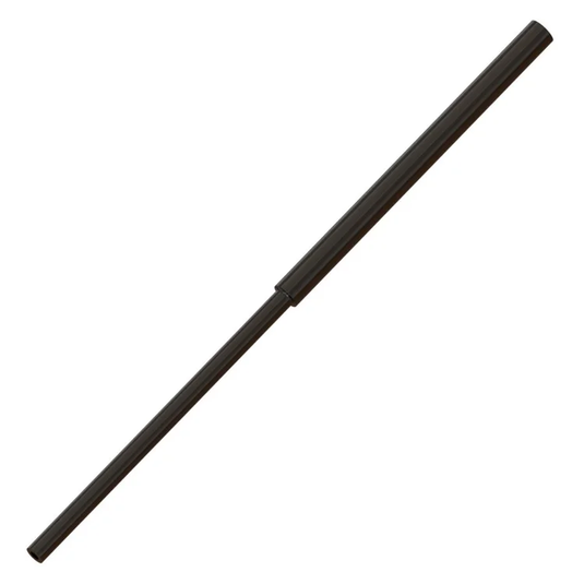 Black flexible fishing bait tube with open ends