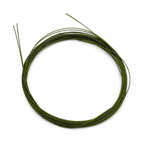 Hareline intruder trailer hook wire, chartreuse green wire loop with loose strands