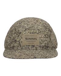 Load image into Gallery viewer, Simms single haul pack cap, tan Pebble Stone camo with front logo patch
